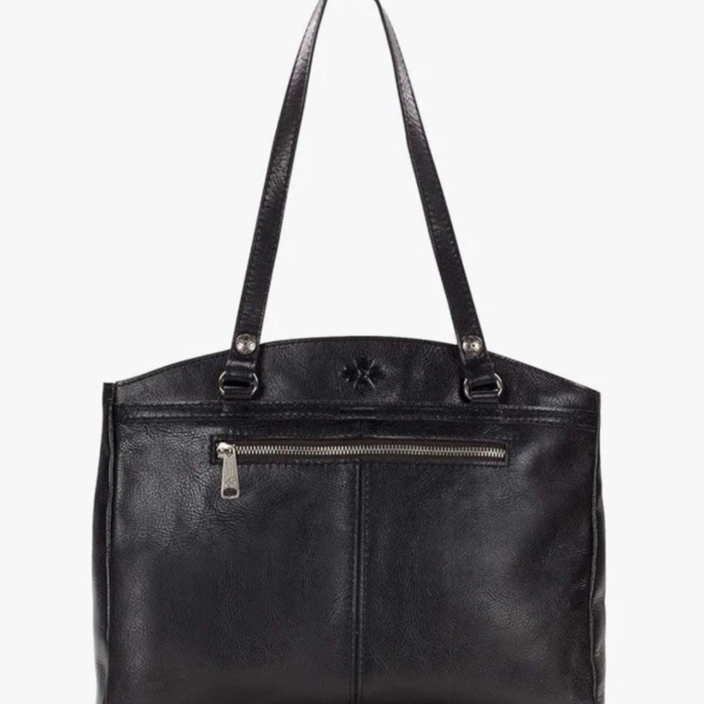 Patricia Nash Black Leather Tote Poppy Heritage